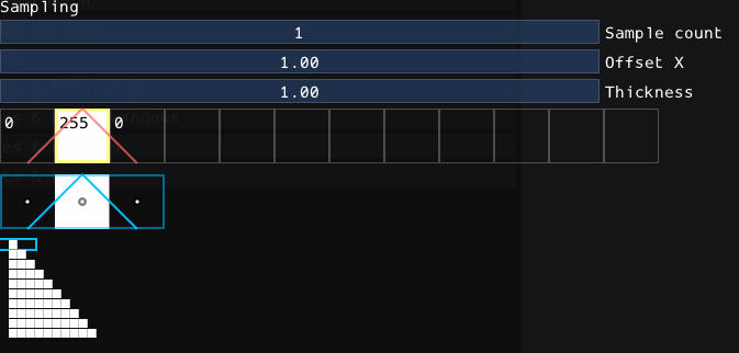 Texture selection, 1 sample with thickness