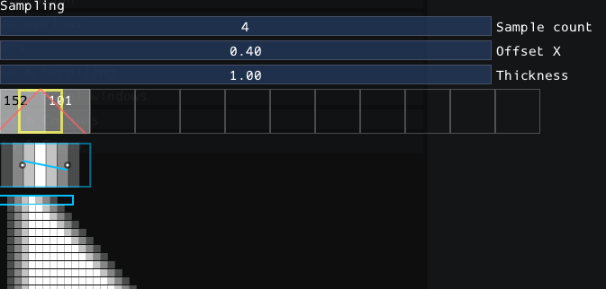 Texture selection, 4 samples with offset